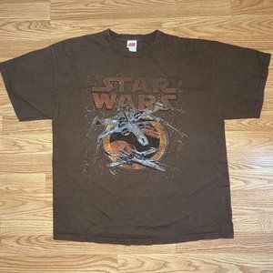 STAR WARS Tee X-Wing Fighter Graphic T-Shirt Brown